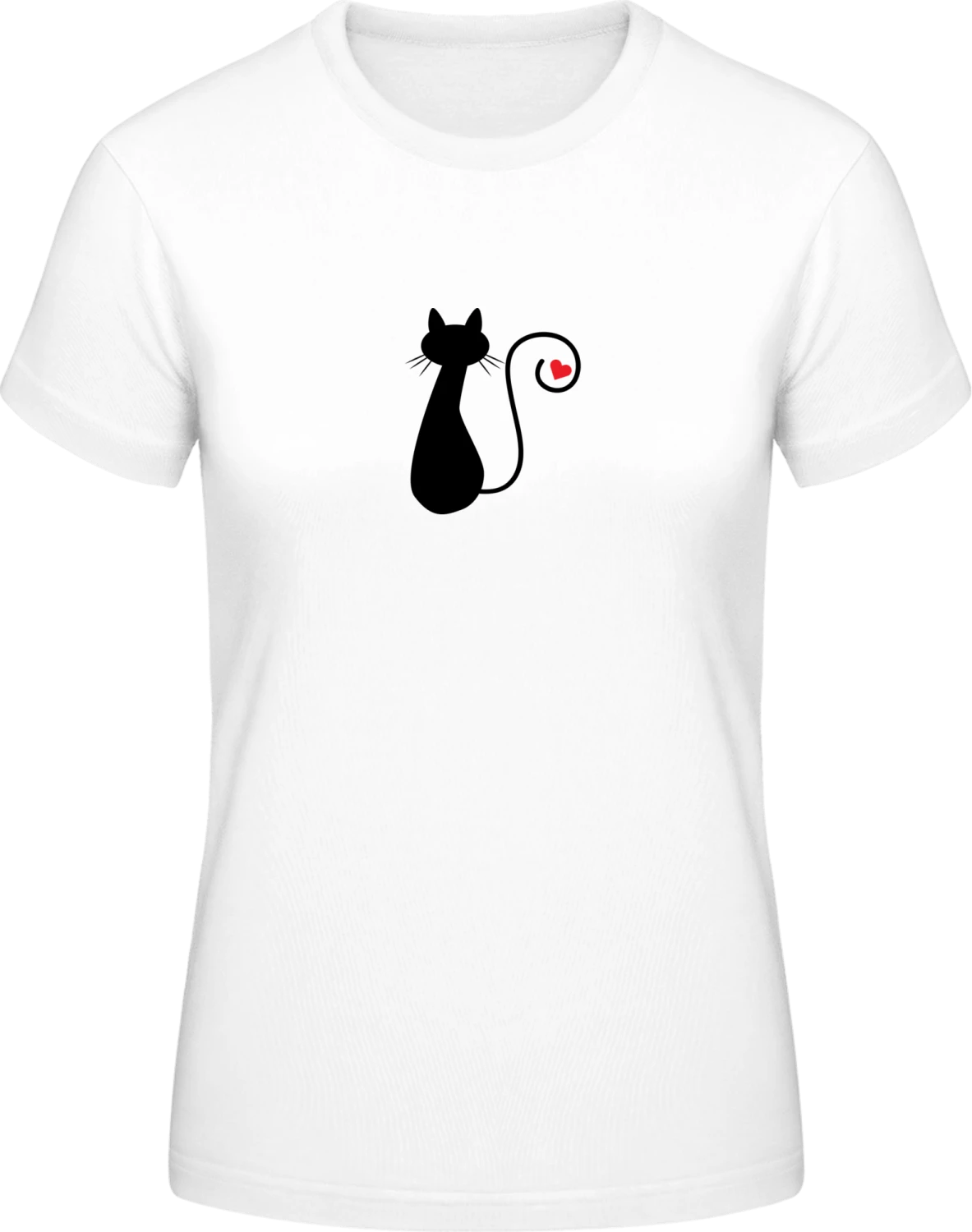 Black Cat With Love - White #E190 women T-Shirt - Front