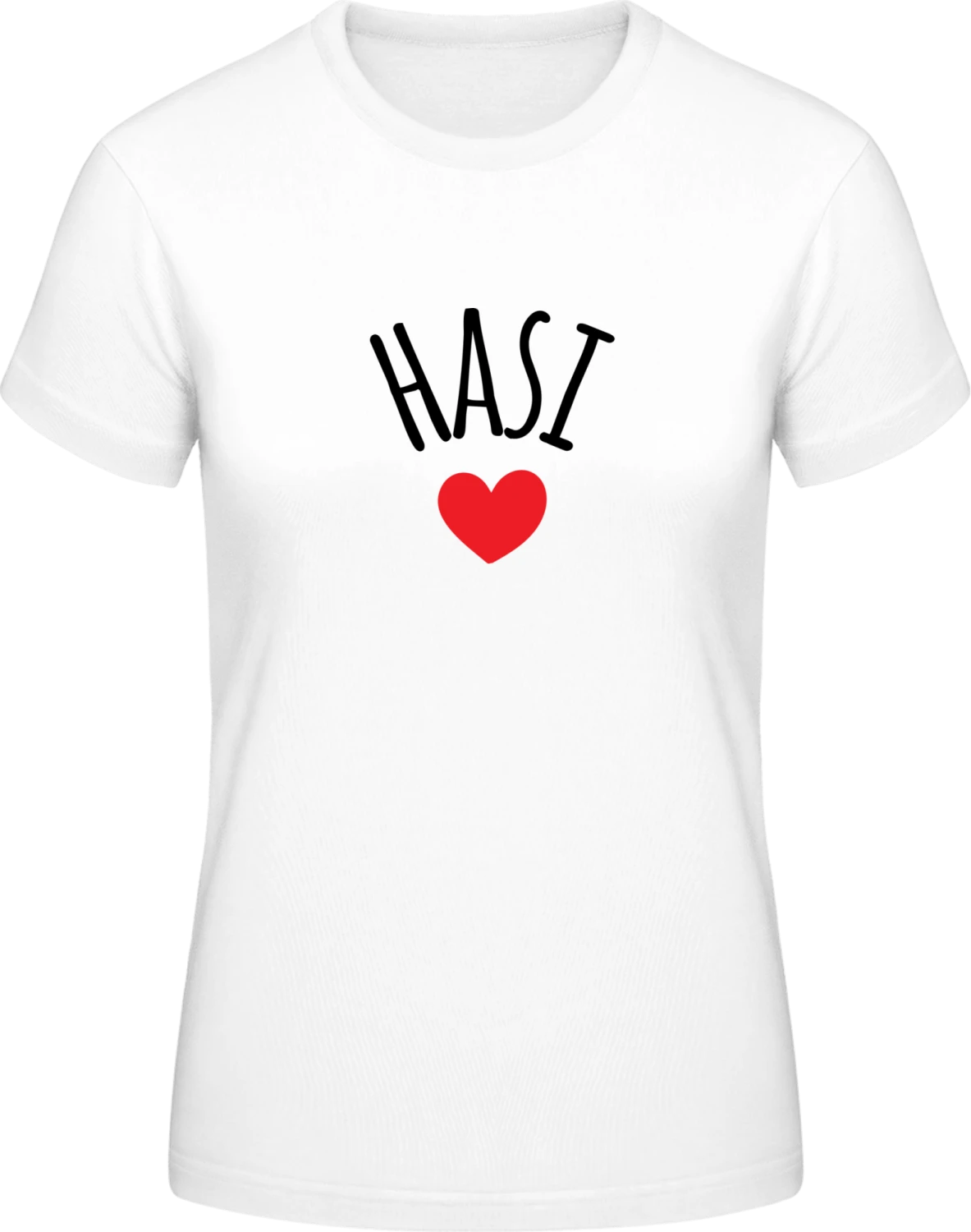 Hasi Herz - White #E190 women T-Shirt - Front