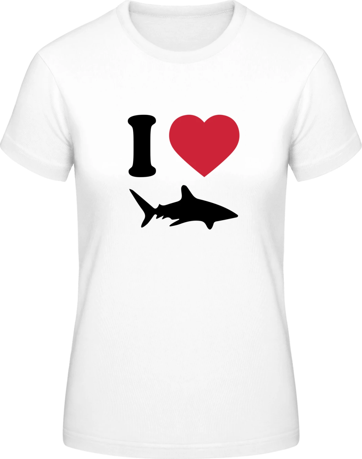 I Love Shark - White #E190 women T-Shirt - Front