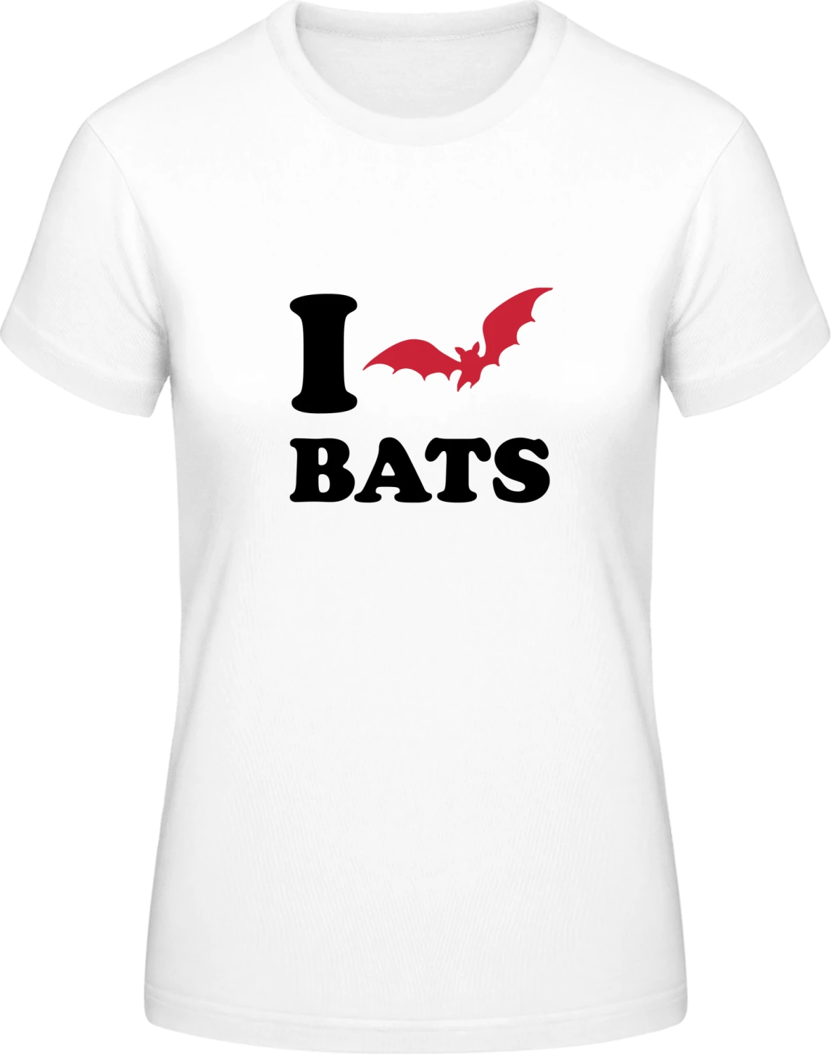 I Love Bats - White #E190 women T-Shirt - Front