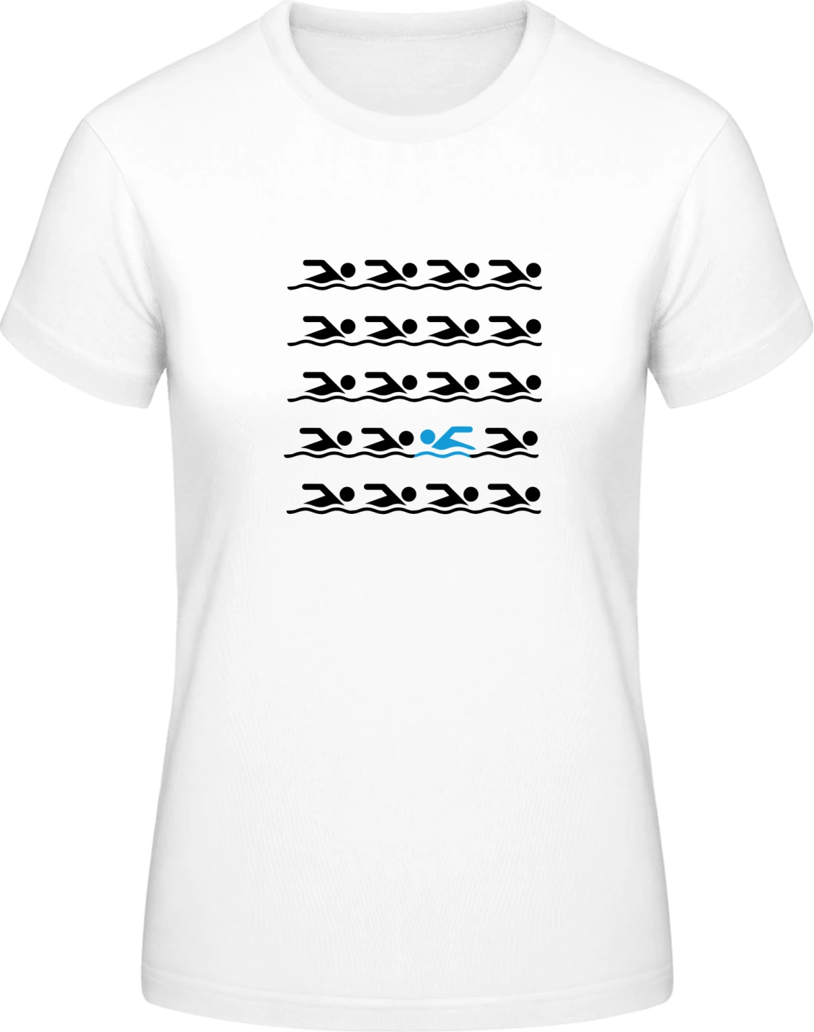 Swimming Different - White #E190 women T-Shirt - Front