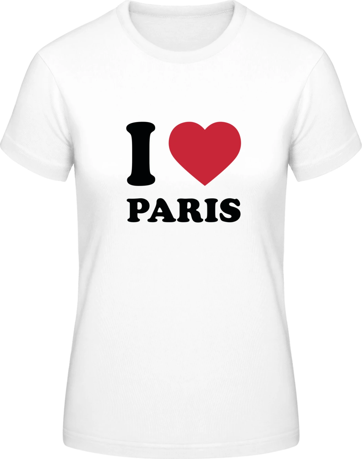 I Love Heart Paris - White #E190 women T-Shirt - Front