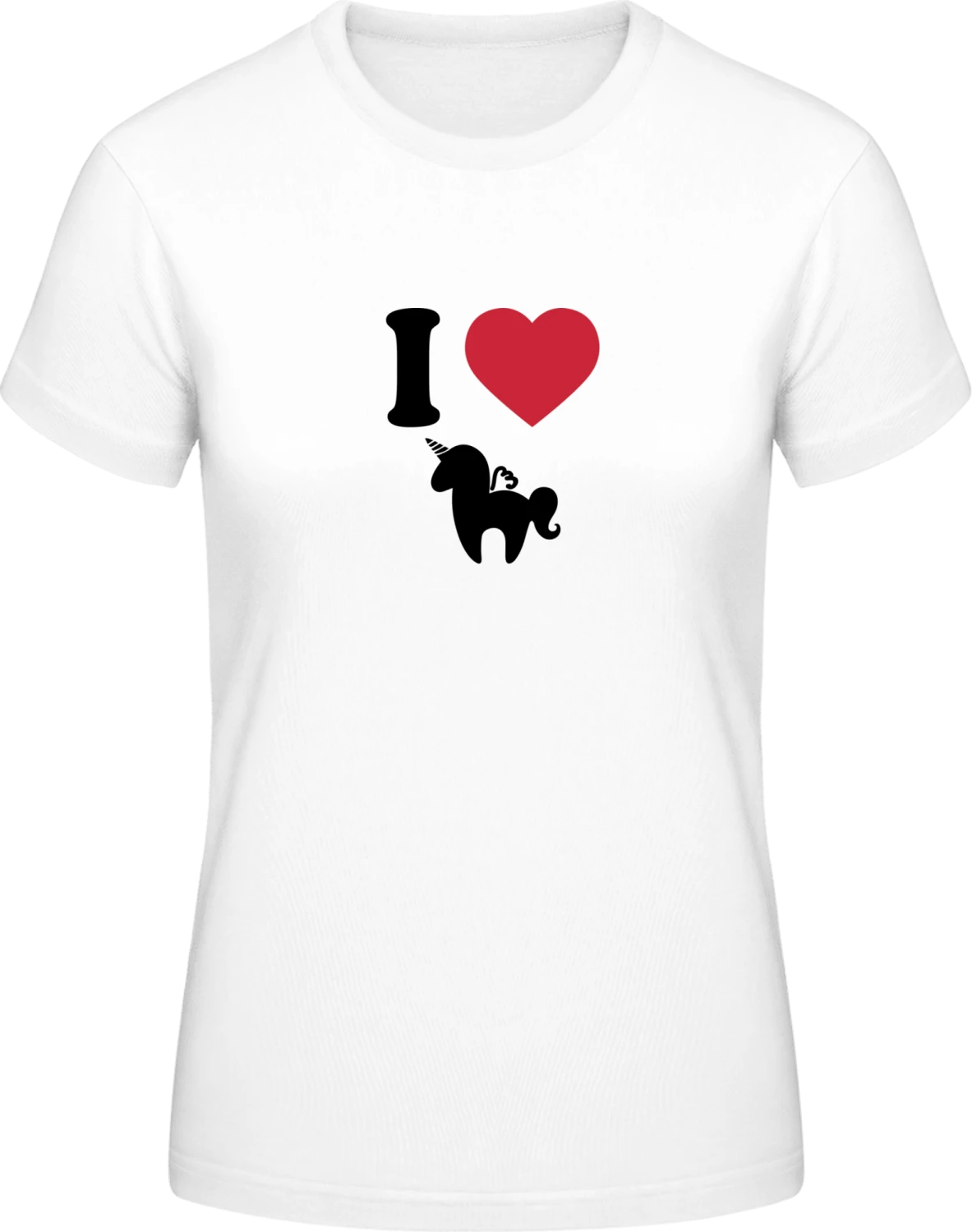 I Love Unicorns - White #E190 women T-Shirt - Front