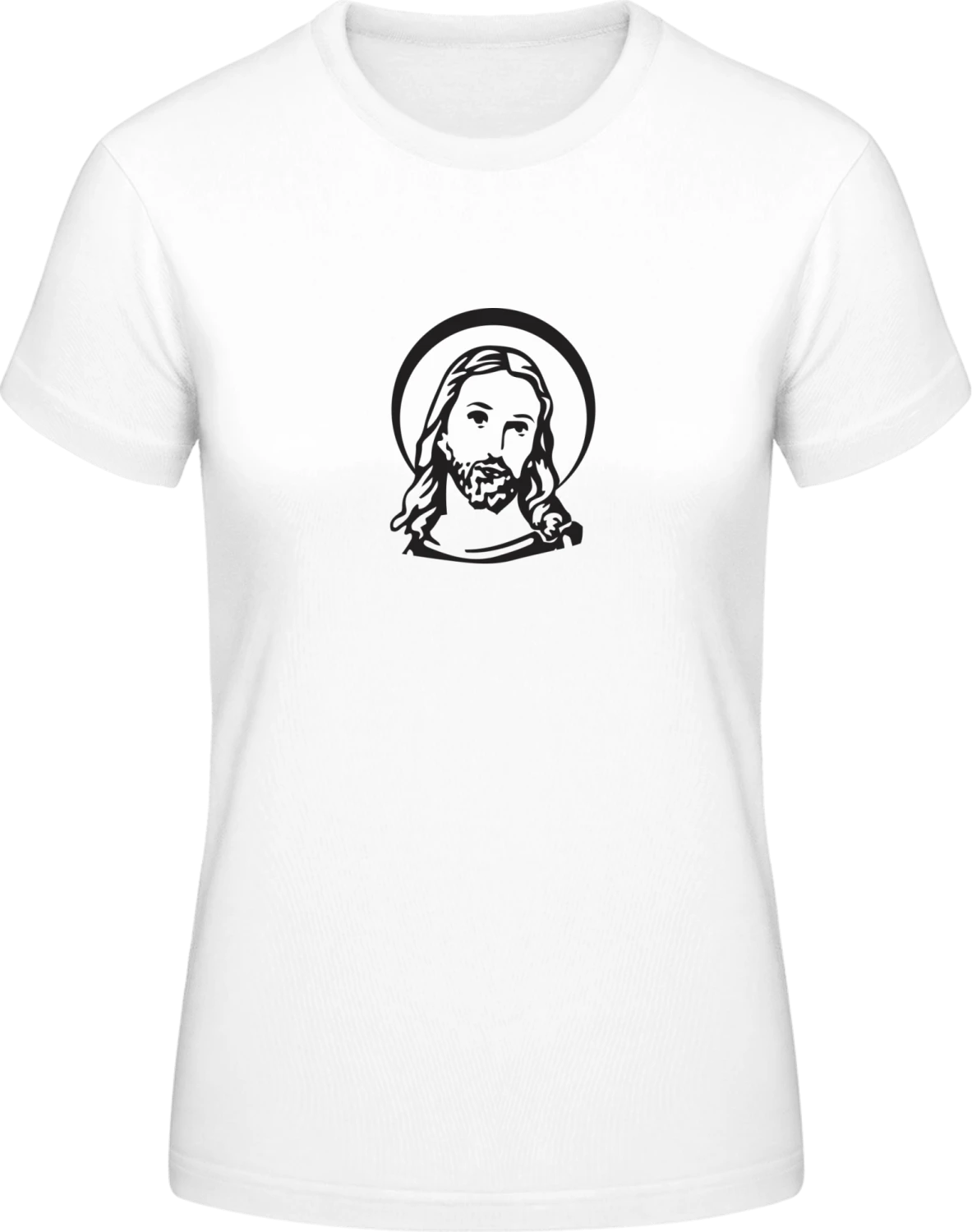 Jesus Icon Symbol - White #E190 women T-Shirt - Front