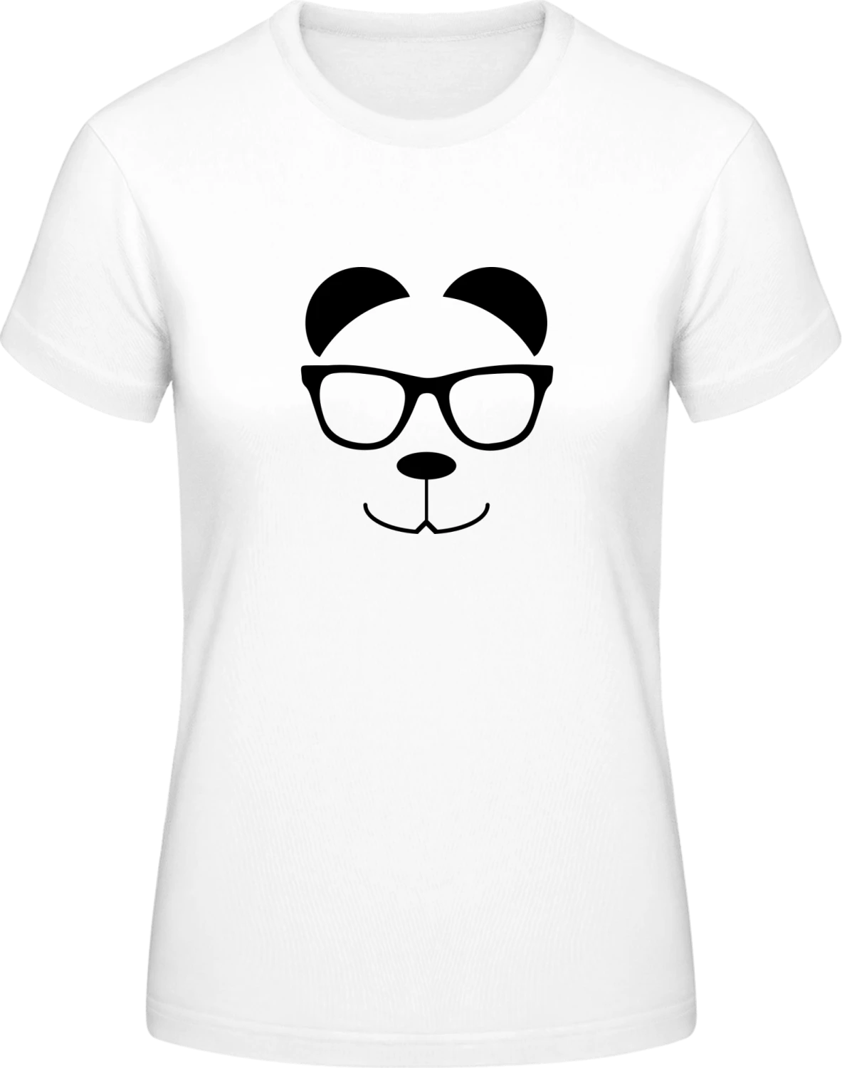 Panda Bear Nerd - White #E190 women T-Shirt - Front