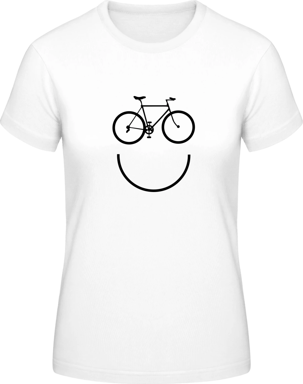 Cylist Smiley - White #E190 women T-Shirt - Front