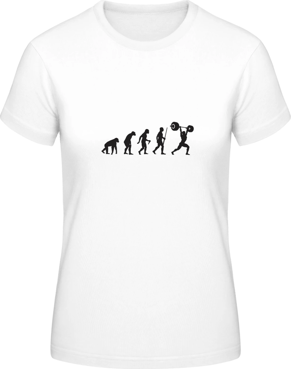 Evolution Of Weight Lifter - White #E190 women T-Shirt - Front