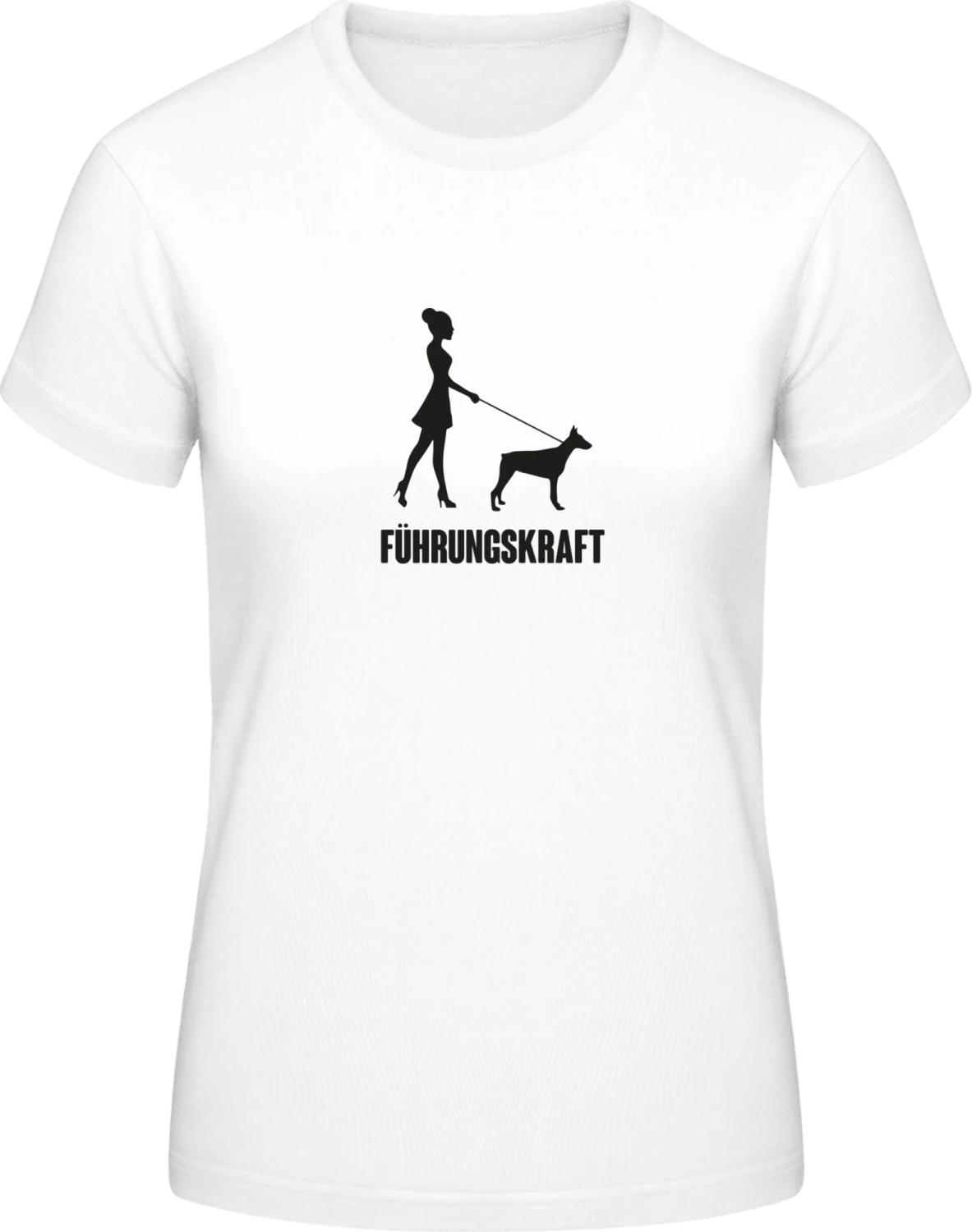 Führungskraft Frau mit Huhnd - White #E190 women T-Shirt - Front