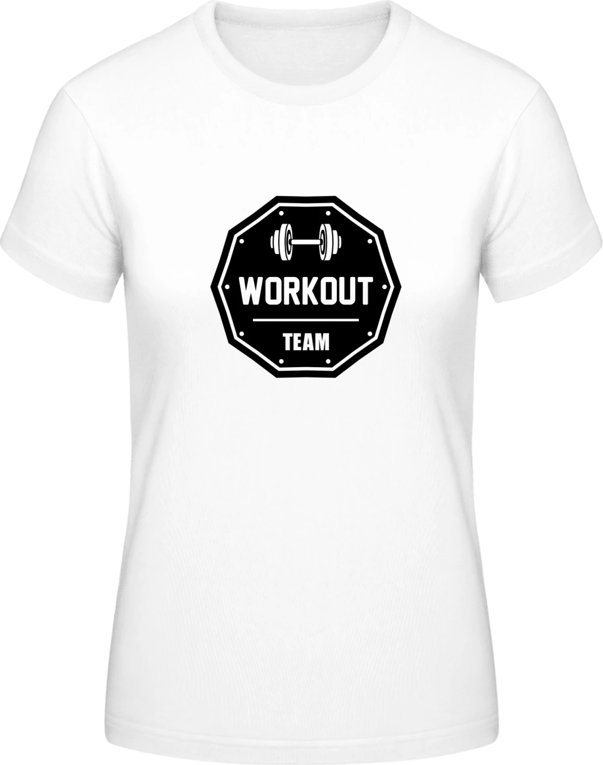 Workout Team - White #E190 women T-Shirt - Front