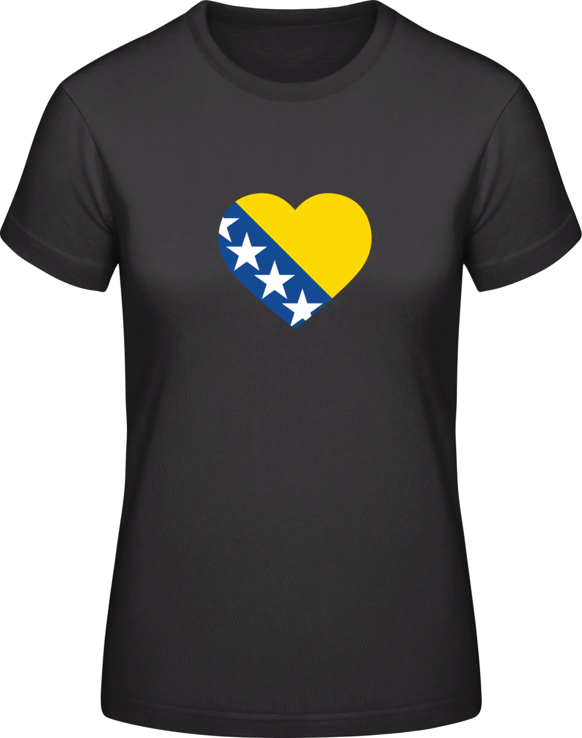 Bosnia Heart - Black #E190 women T-Shirt - Front