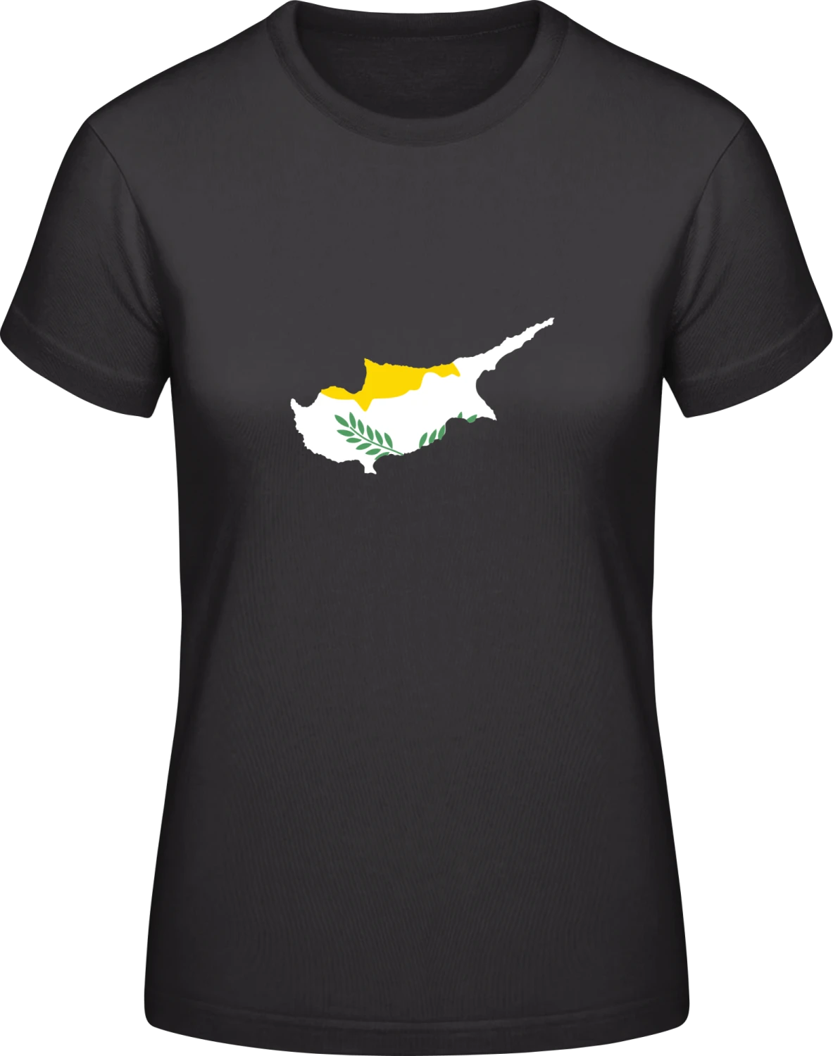 Cyprus Map - Black #E190 women T-Shirt - Front