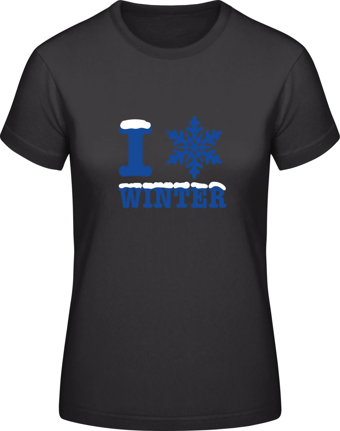 I Love Winter - Black #E190 women T-Shirt - Front