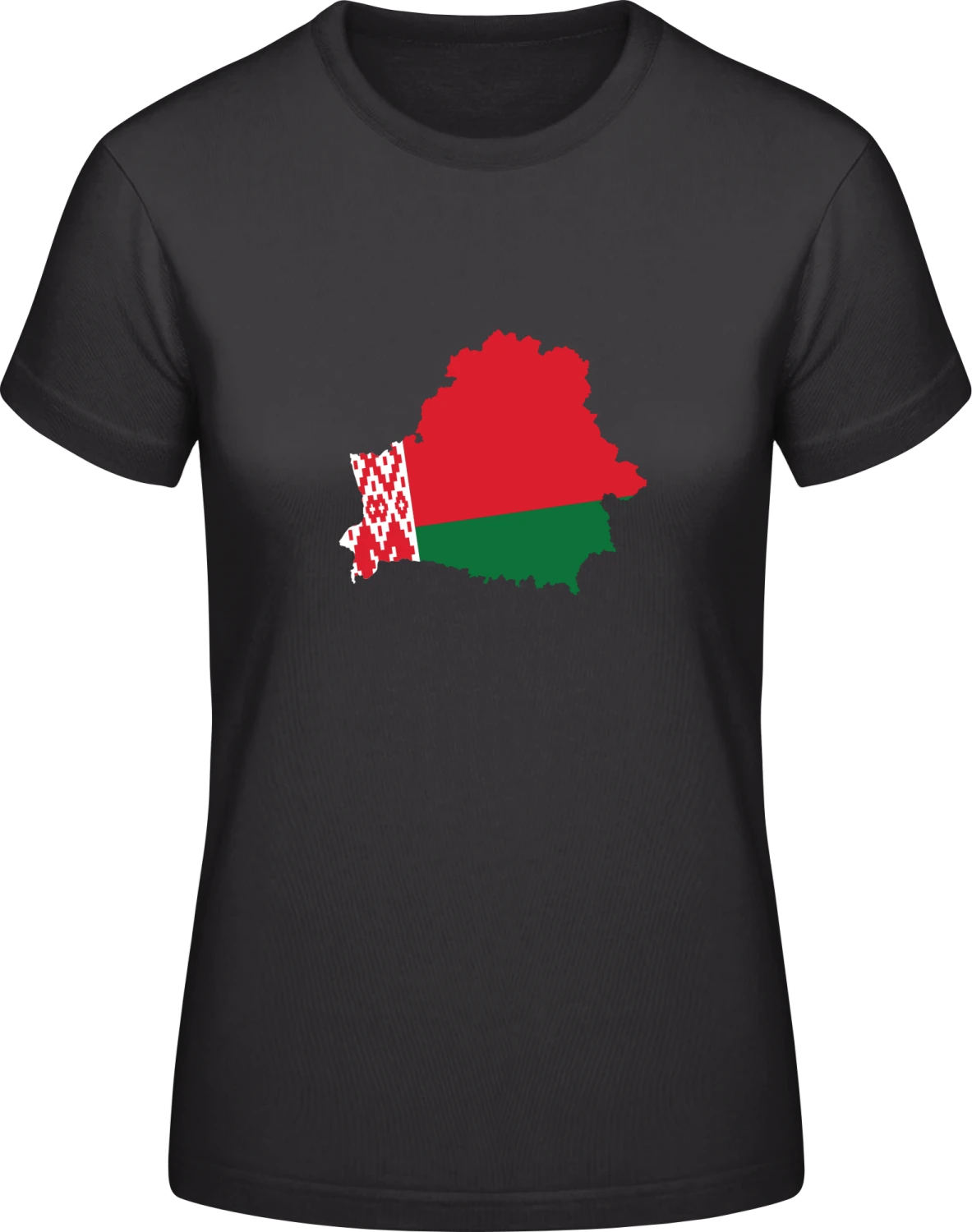 Belarus Map - Black #E190 women T-Shirt - Front