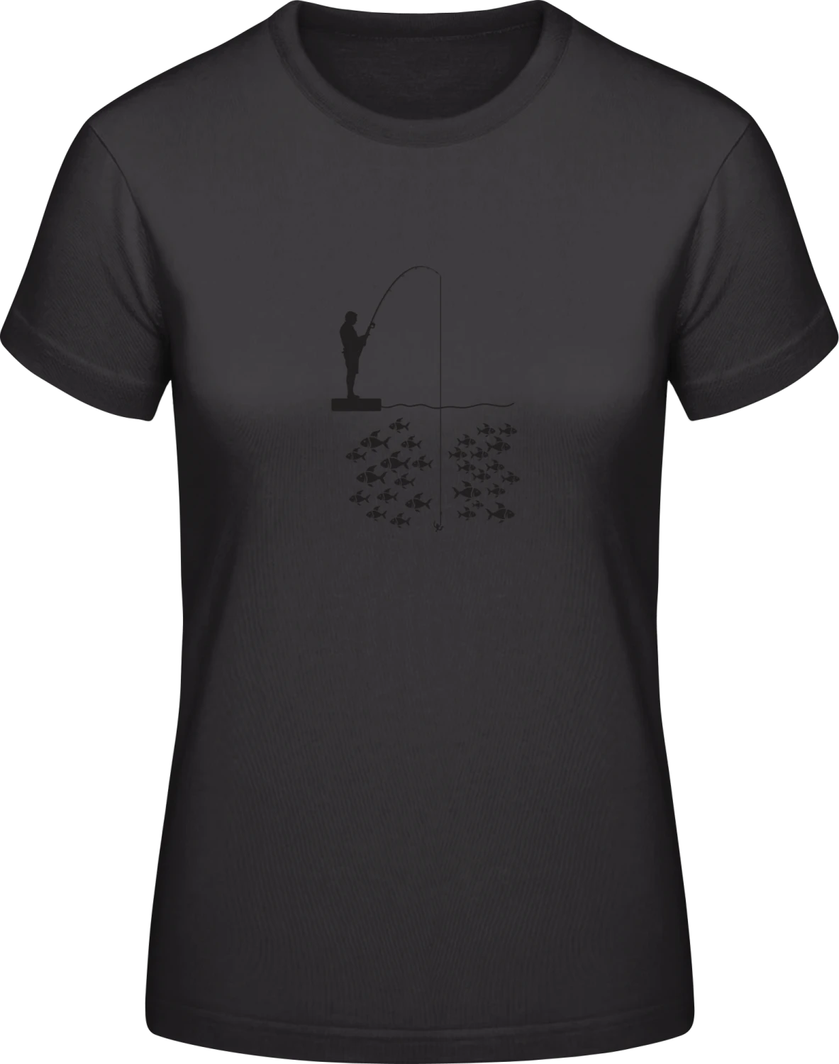 Fishing Humor - Black #E190 women T-Shirt - Front