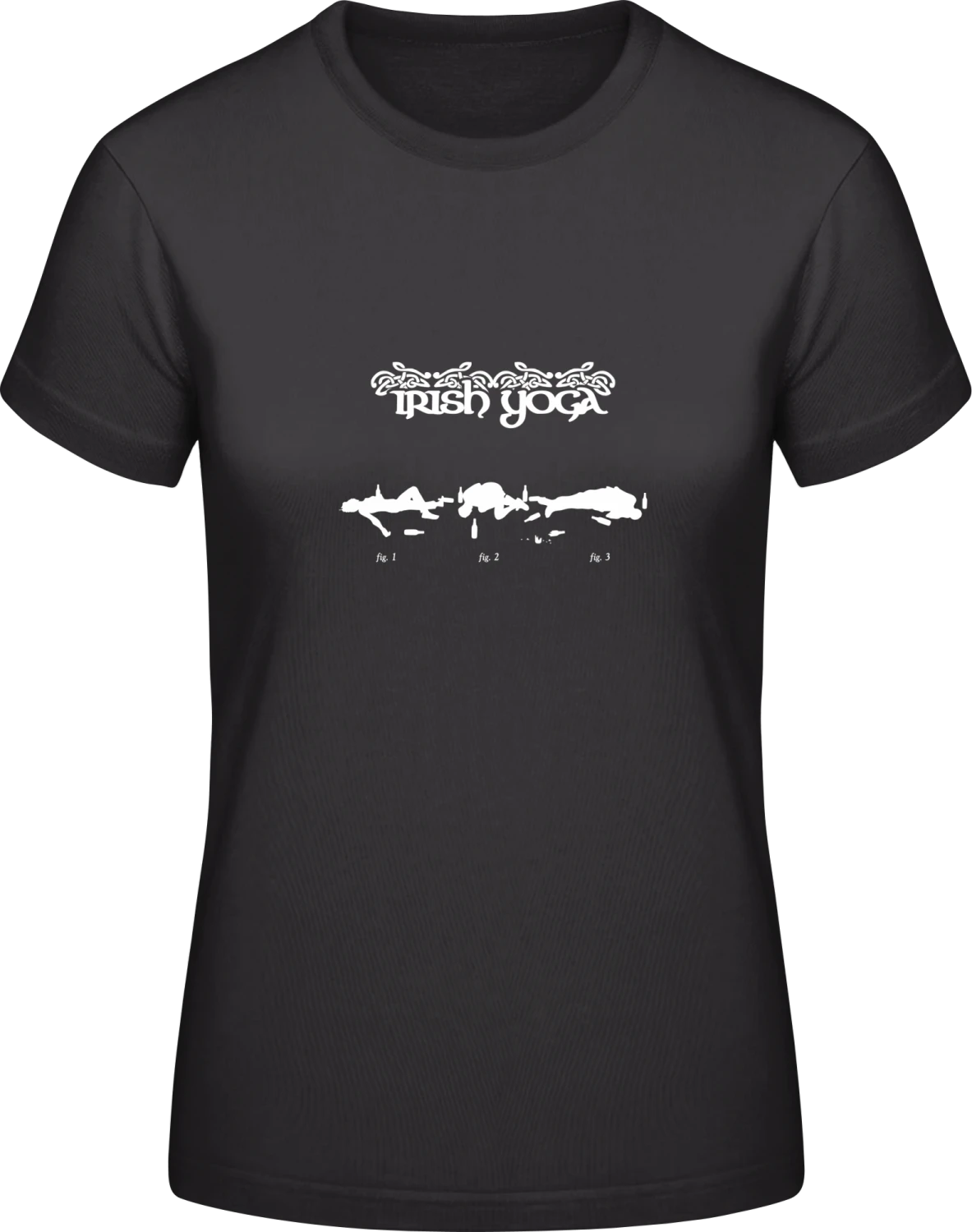 Irish Yoga - Black #E190 women T-Shirt - Front