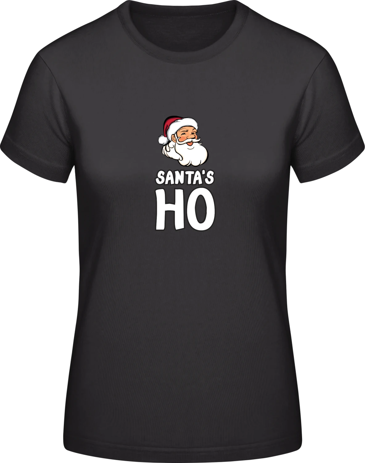 Santa's Ho - Black #E190 women T-Shirt - Front