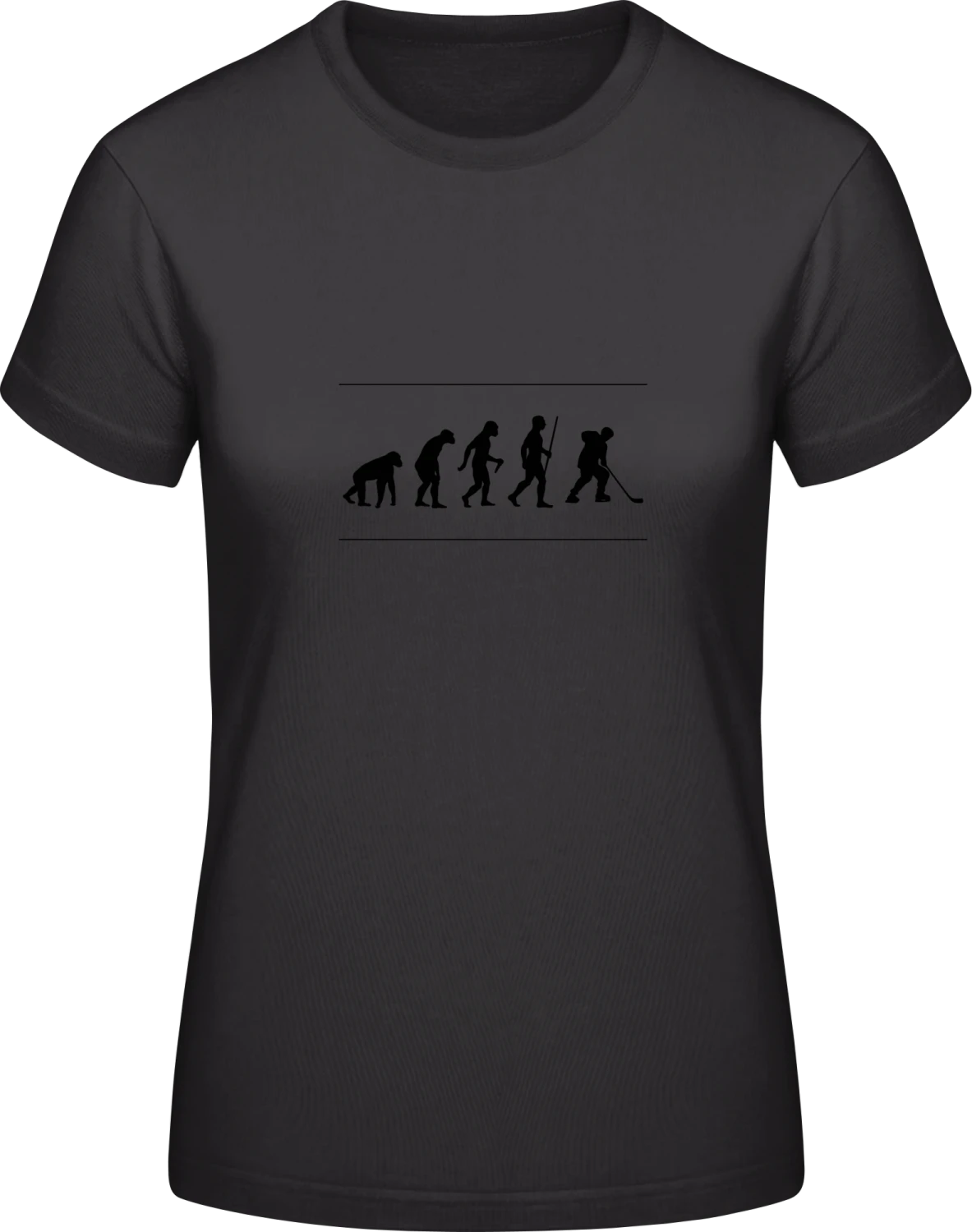 Funny Ice Hockey Evolution - Black #E190 women T-Shirt - Front