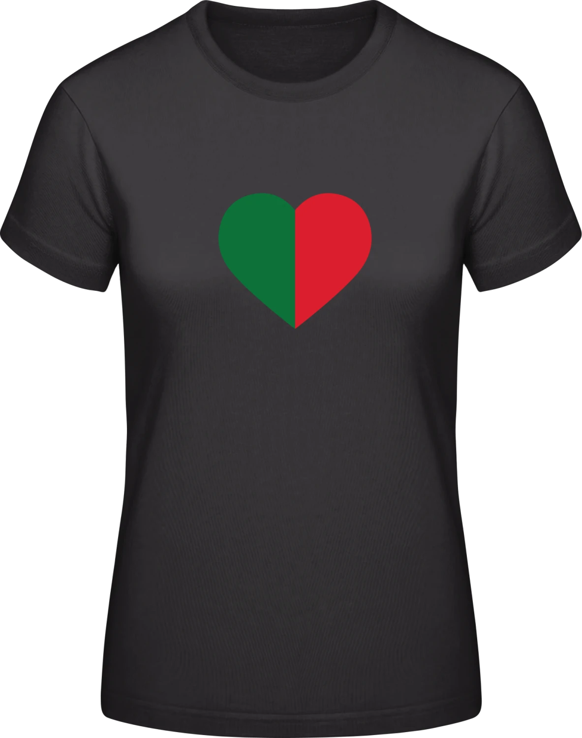 Portugal Heart - Black #E190 women T-Shirt - Front