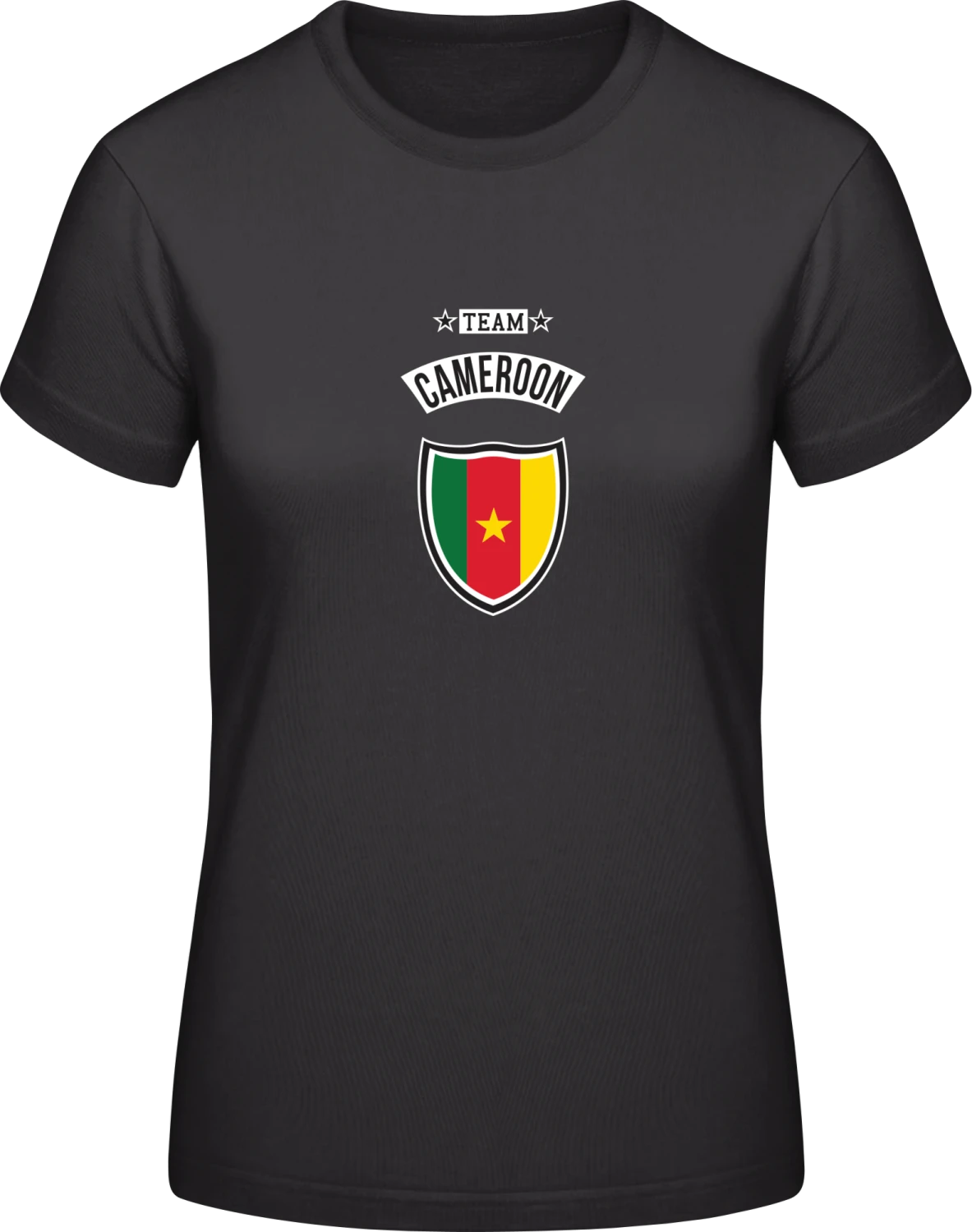 Team Cameroon - Black #E190 women T-Shirt - Front