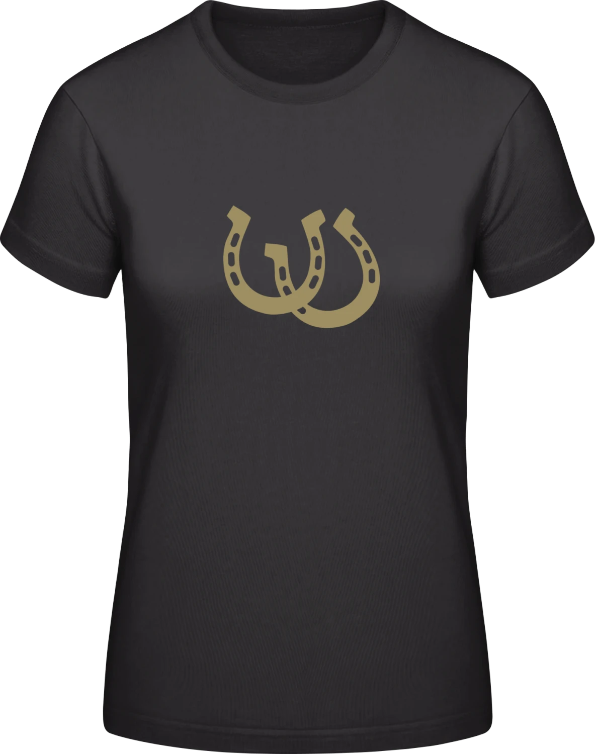 Horseshoes - Black #E190 women T-Shirt - Front