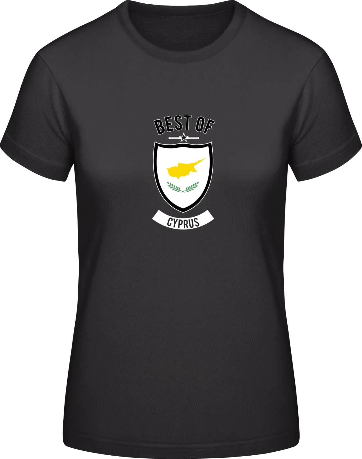 Best of Cyprus - Black #E190 women T-Shirt - Front