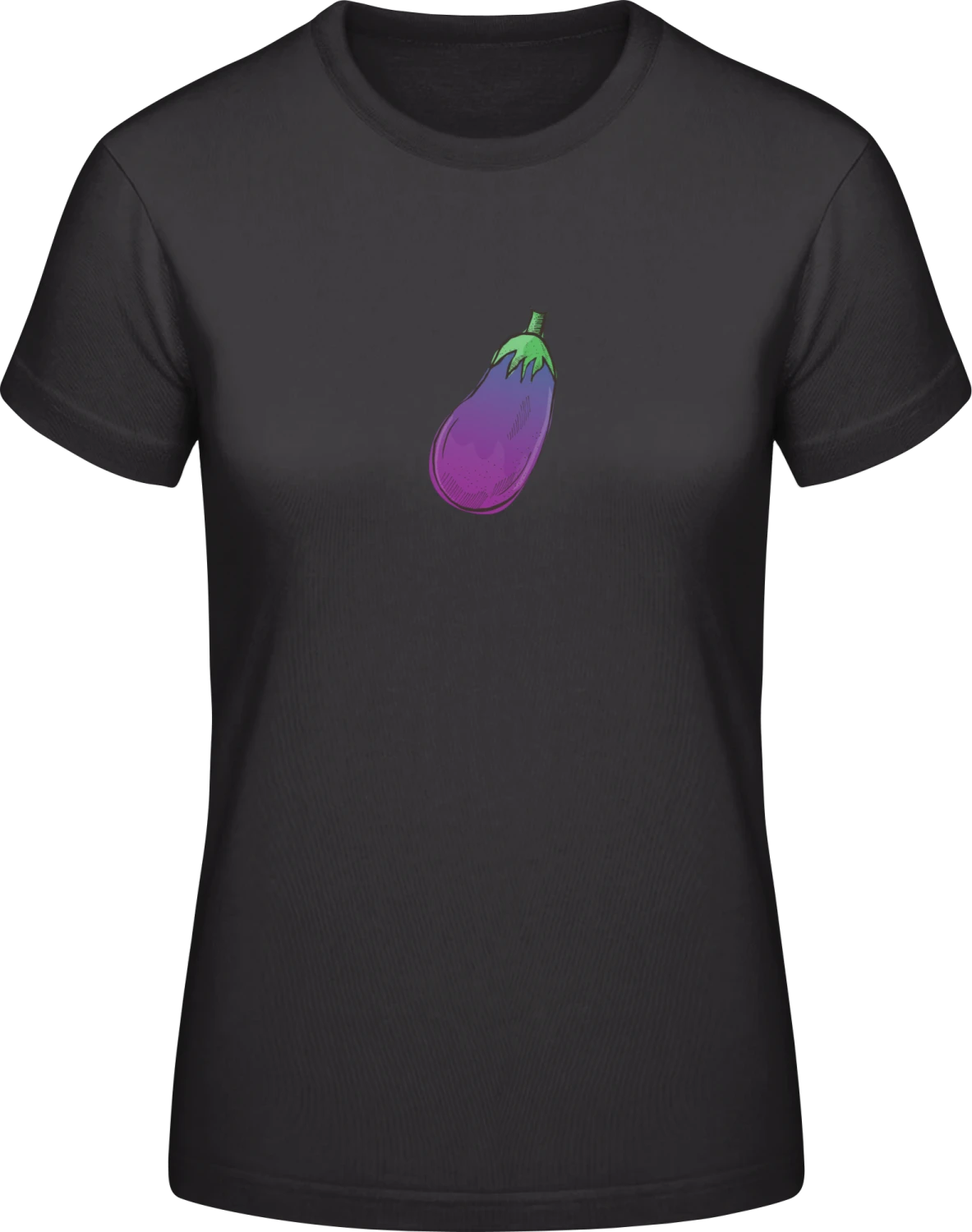 Eggplant - Black #E190 women T-Shirt - Front