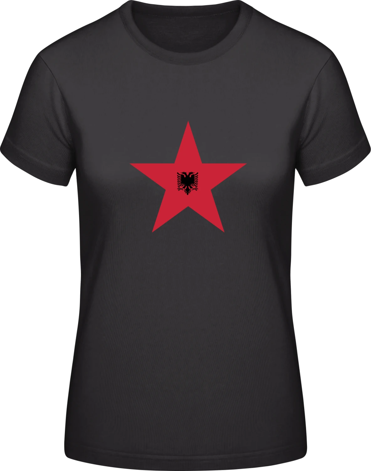 Albanian Star - Black #E190 women T-Shirt - Front