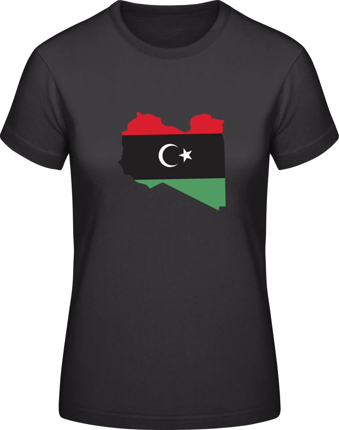 Libya Map - Black #E190 women T-Shirt - Front