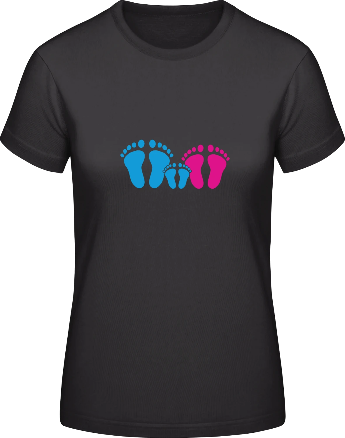 Family Feet Logo - Black #E190 women T-Shirt - Front