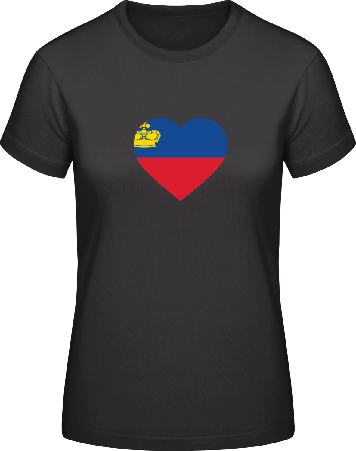 Liechtenstein Heart - Black #E190 women T-Shirt - Front