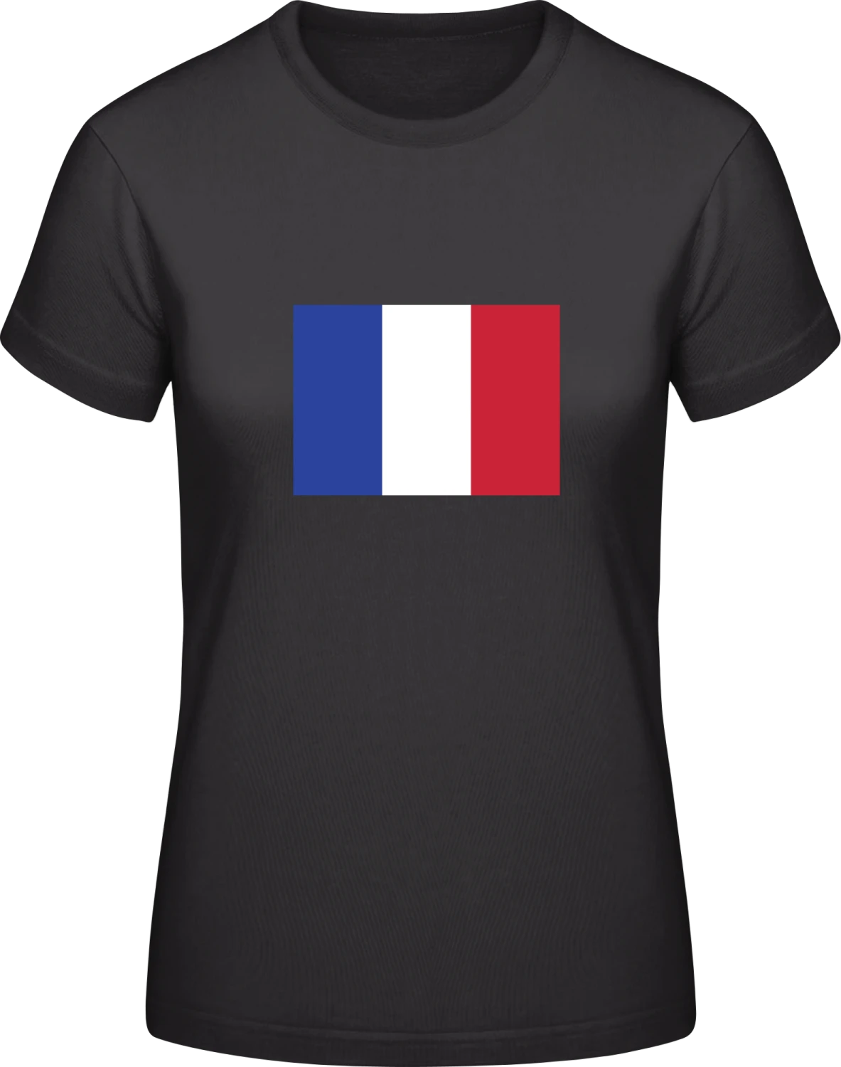 France Flag - Black #E190 women T-Shirt - Front