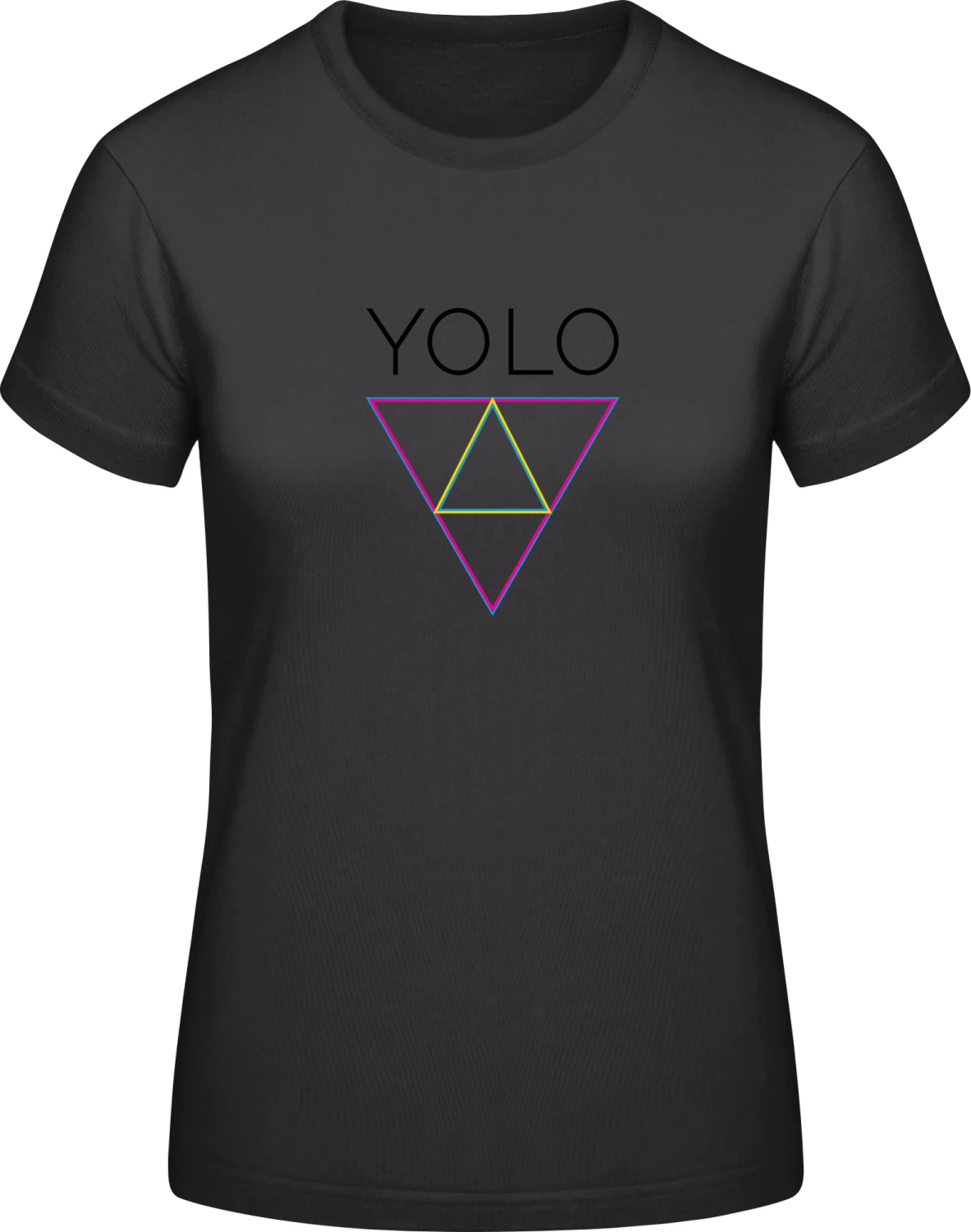 YOLO Triangle - Black #E190 women T-Shirt - Front