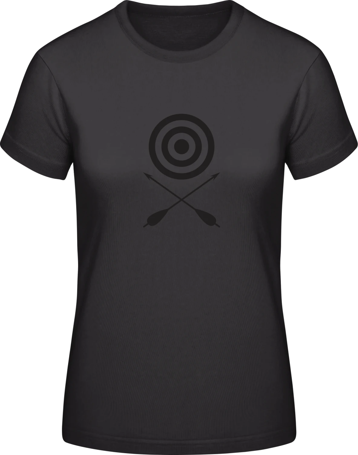 Archery Target And Crossed Arrows - Black #E190 women T-Shirt - Front