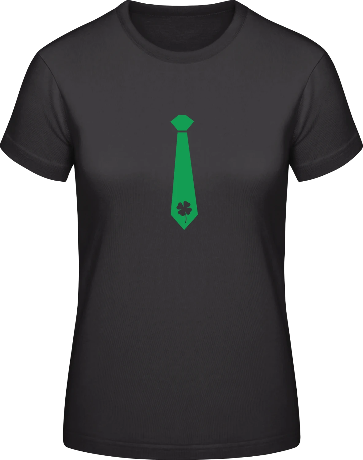 Green Tie - Black #E190 women T-Shirt - Front