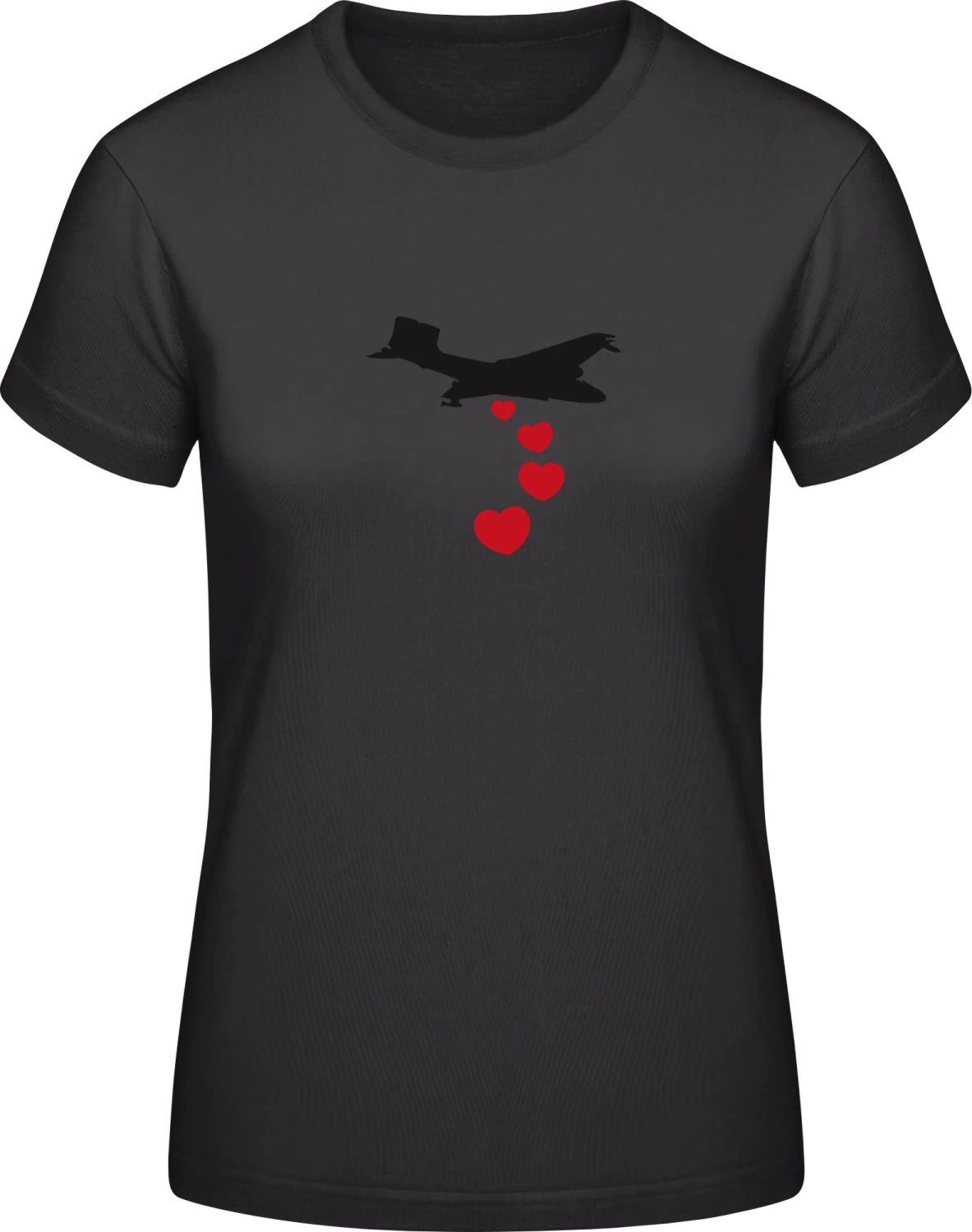 Heart Bomber - Black #E190 women T-Shirt - Front