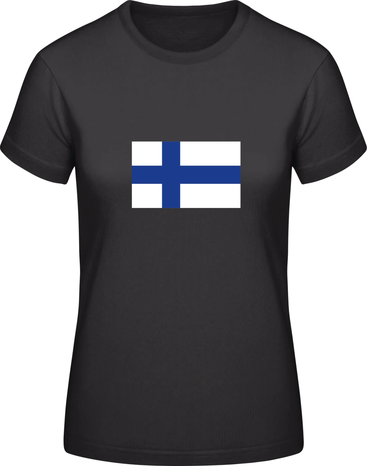 Finland Flag - Black #E190 women T-Shirt - Front