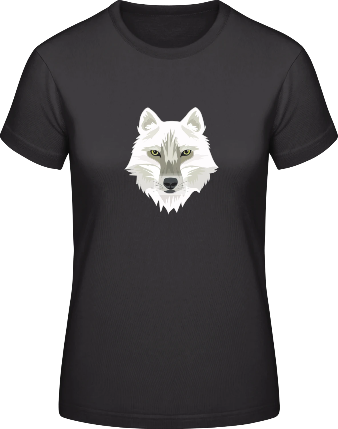 White Wolf - Black #E190 women T-Shirt - Front