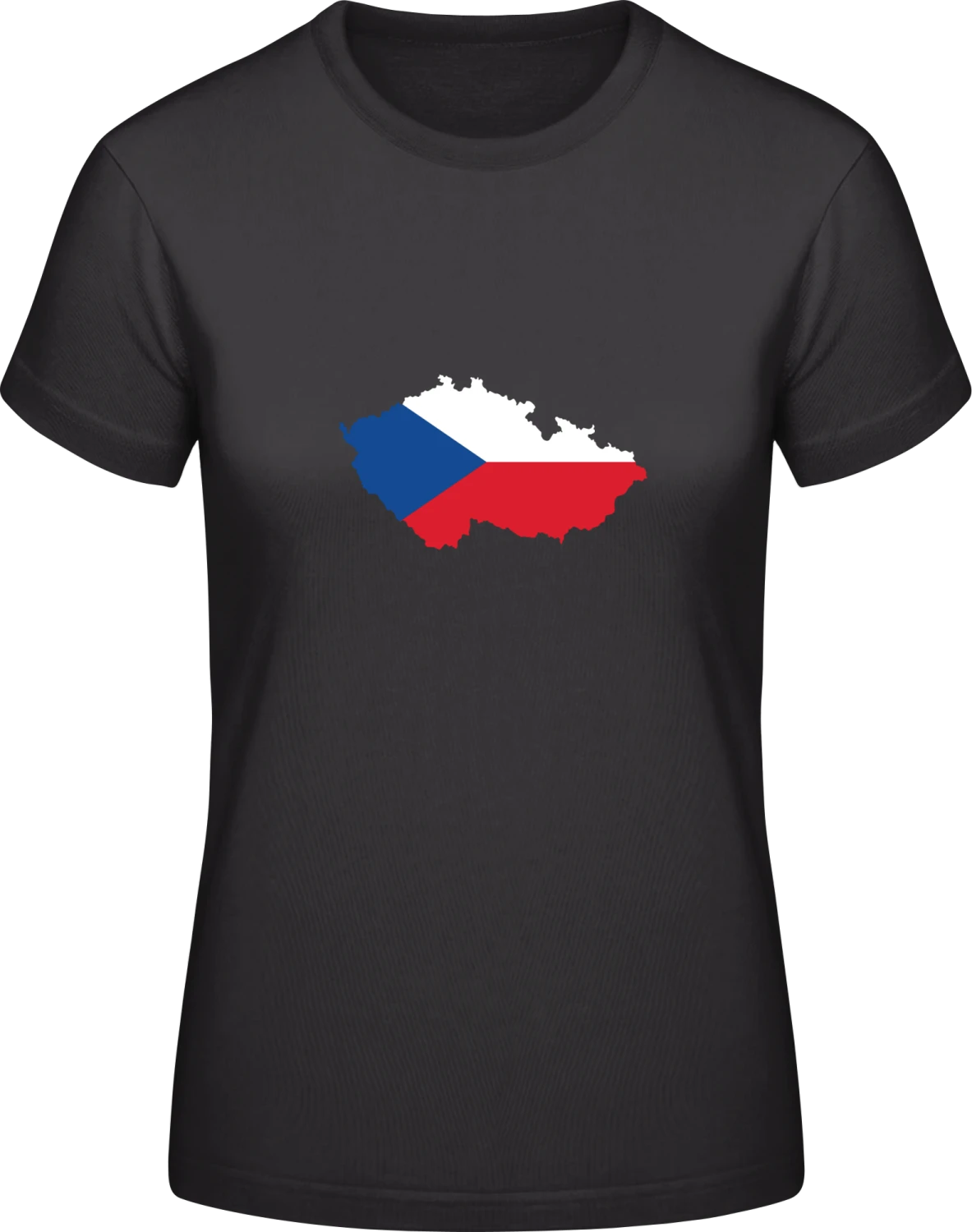 Czech Republic Map - Black #E190 women T-Shirt - Front