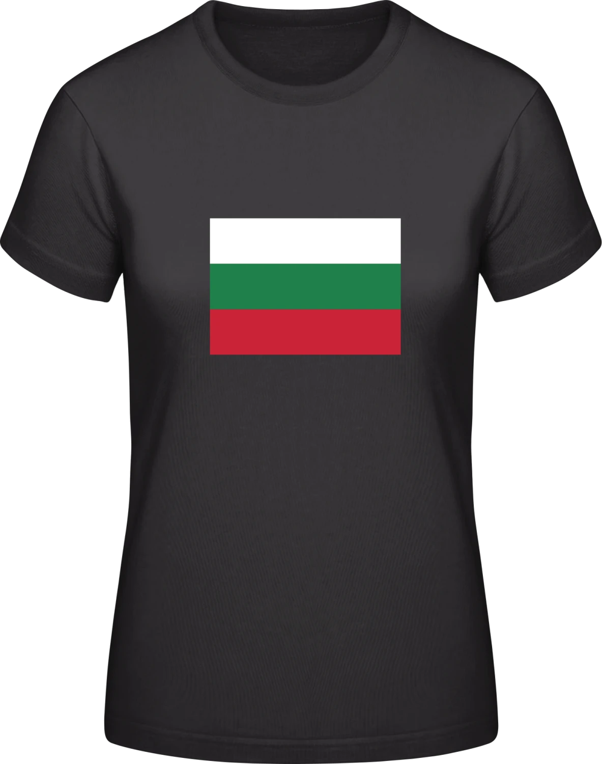 Bulgaria Flag - Black #E190 women T-Shirt - Front