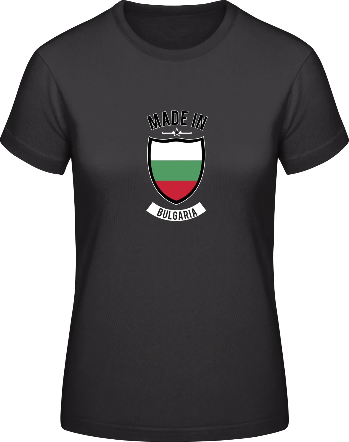 Made in Bulgaria - Black #E190 women T-Shirt - Front