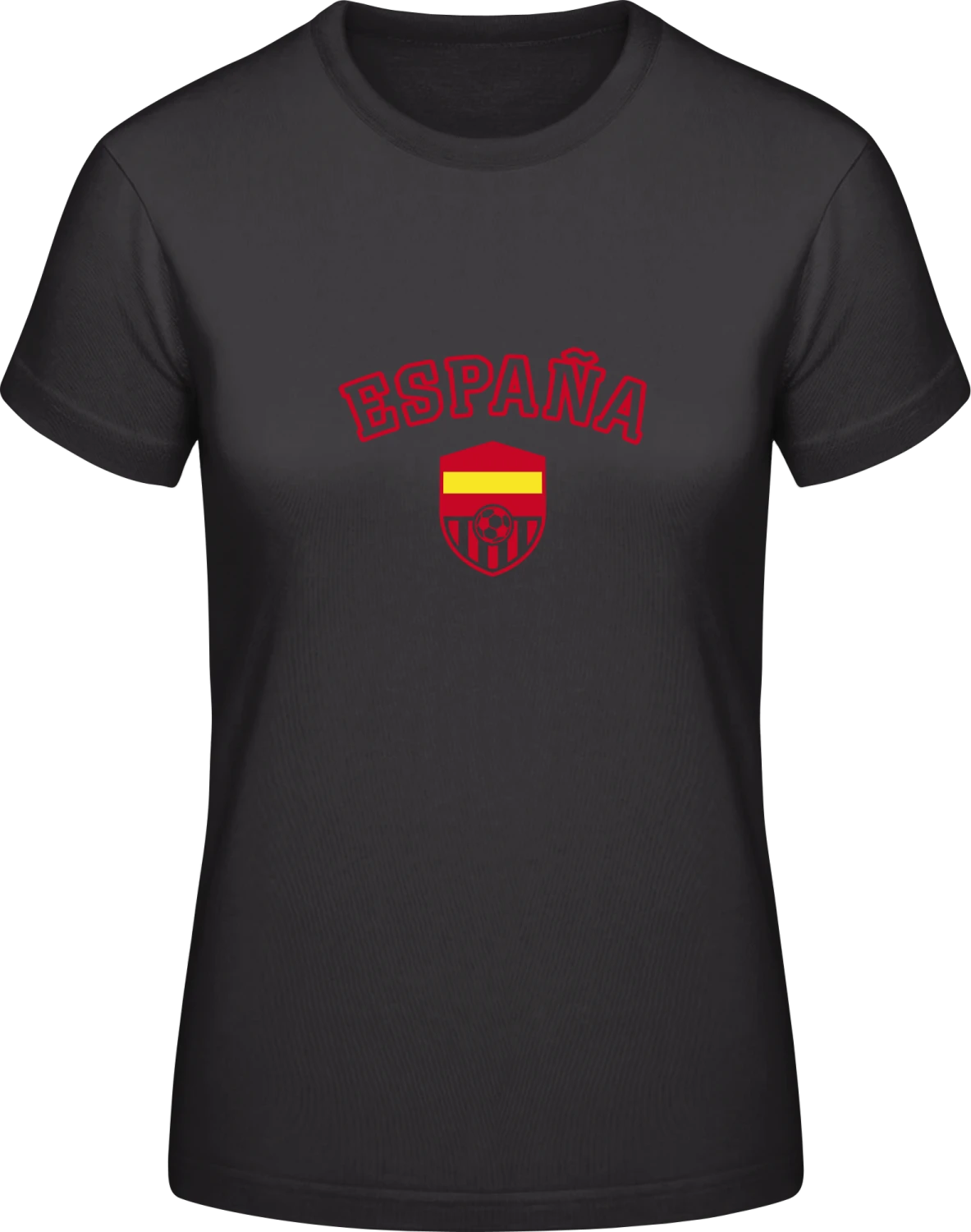 Spain Shield - Black #E190 women T-Shirt - Front