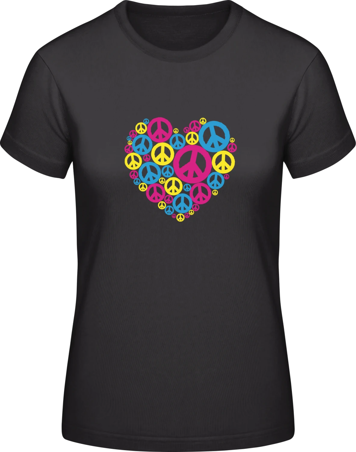 Love Peace - Black #E190 women T-Shirt - Front