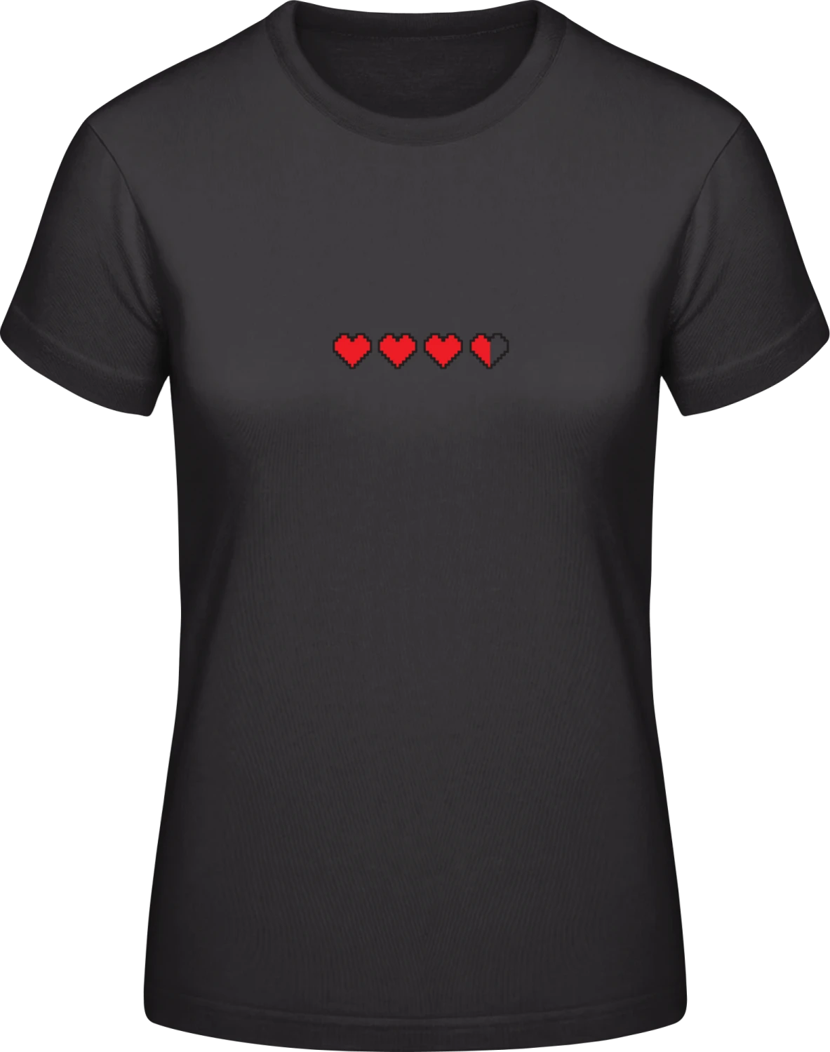 Loading Hearts - Black #E190 women T-Shirt - Front