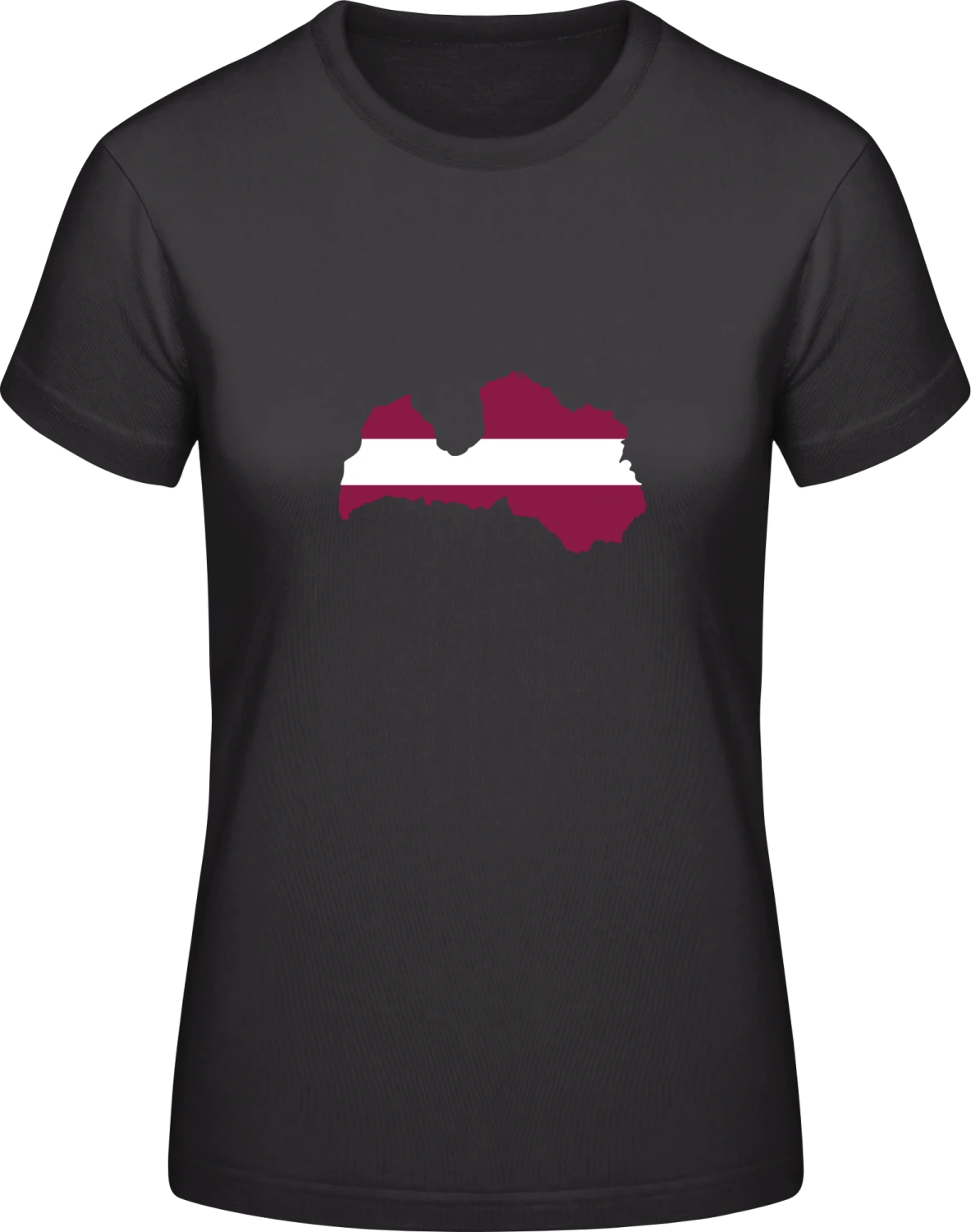 Latvia - Black #E190 women T-Shirt - Front