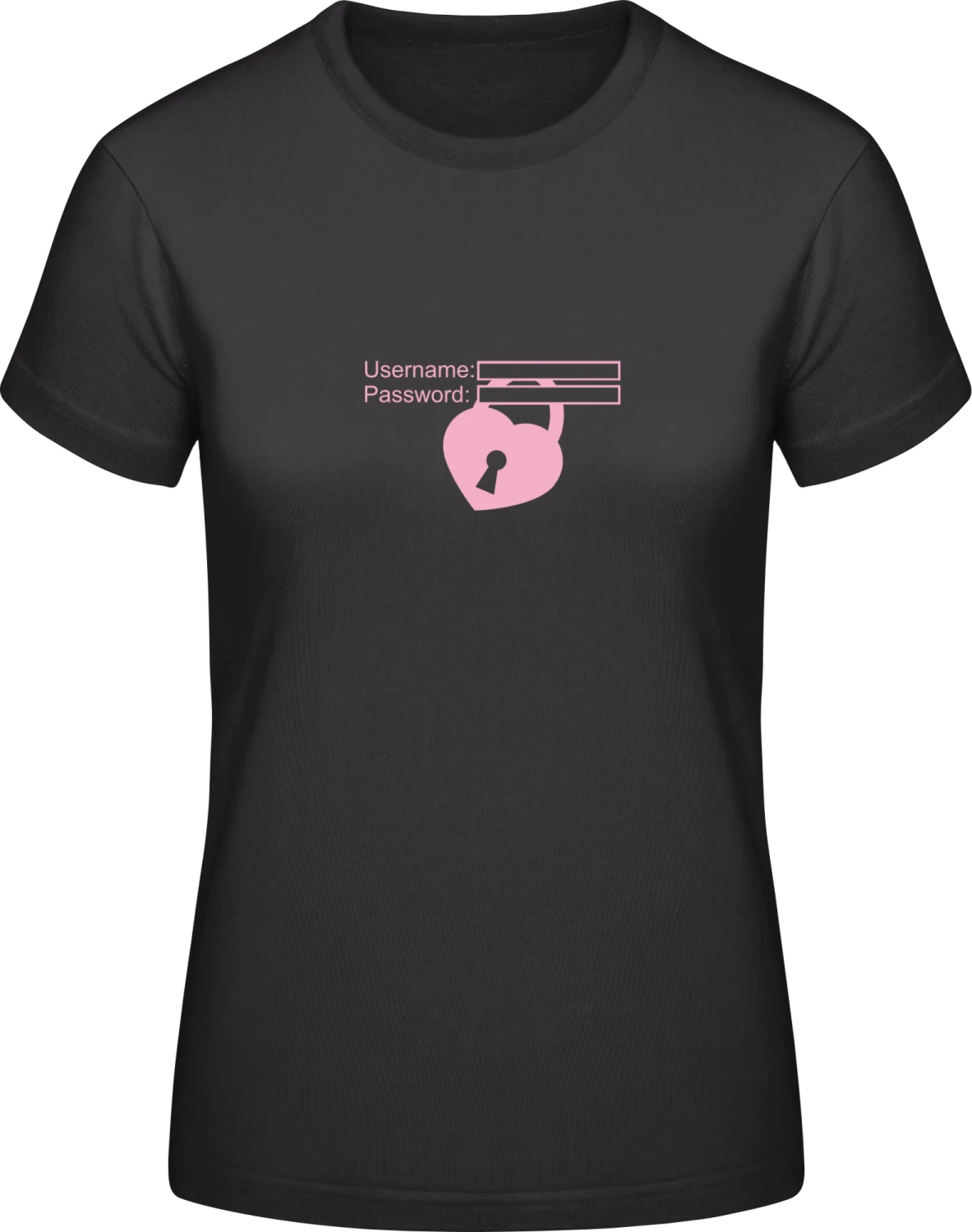 Love Password - Black #E190 women T-Shirt - Front