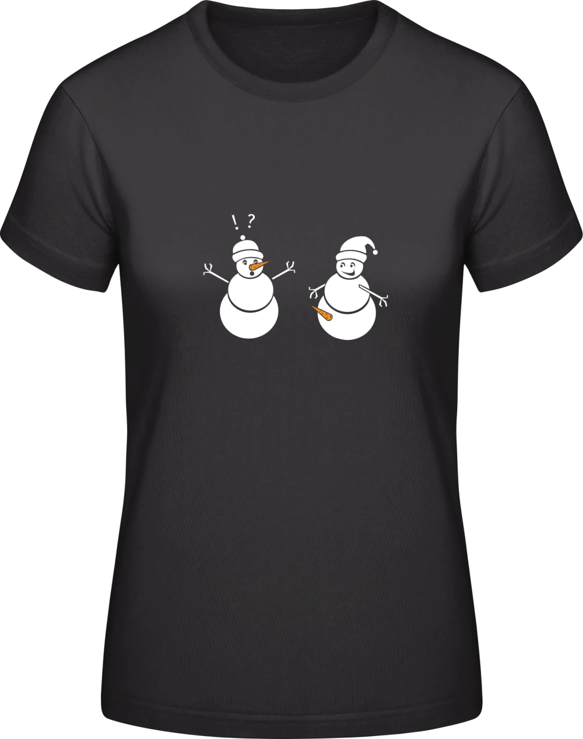 Snowman - Black #E190 women T-Shirt - Front