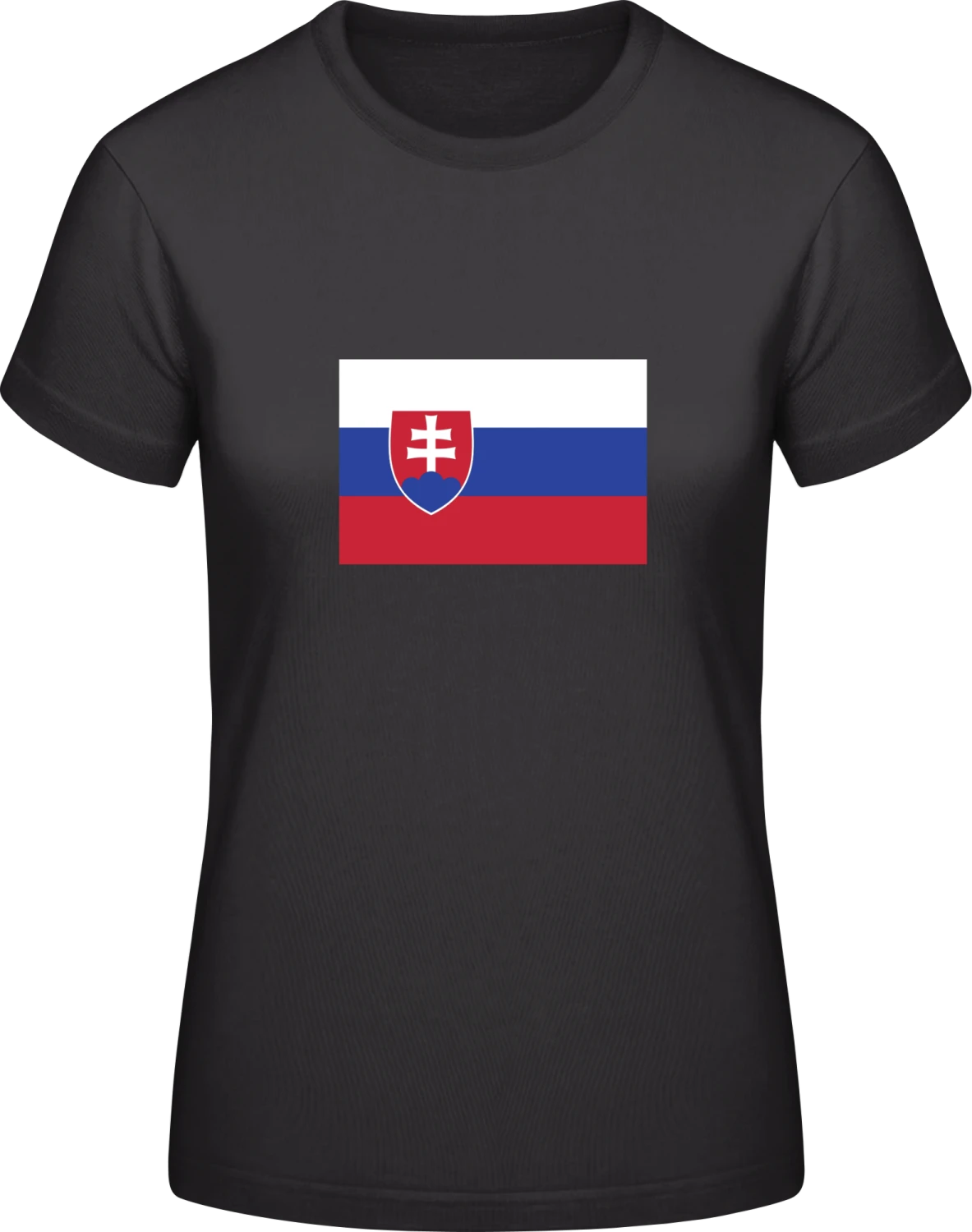 Slovakia Flag - Black #E190 women T-Shirt - Front