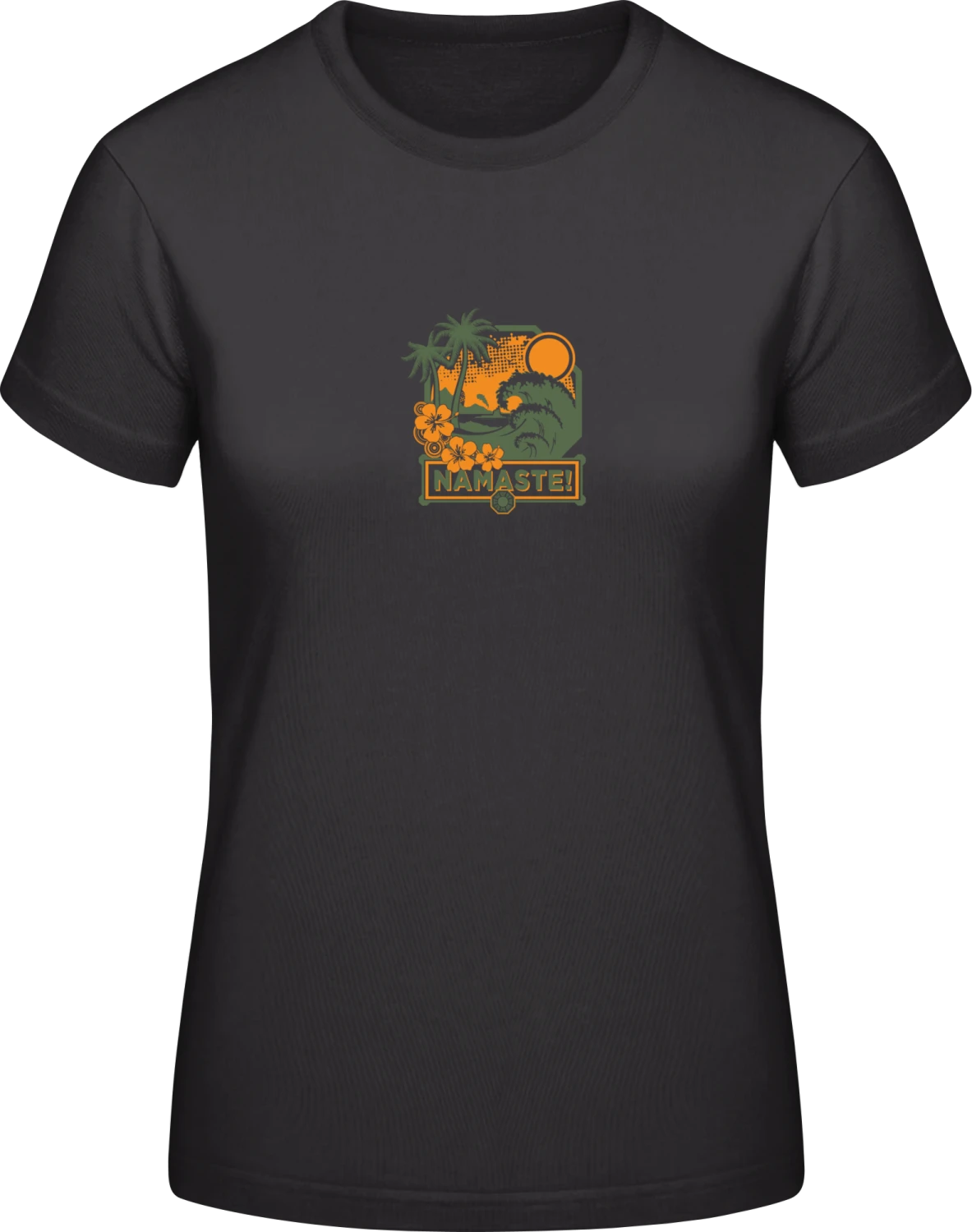 Namaste - Black #E190 women T-Shirt - Front