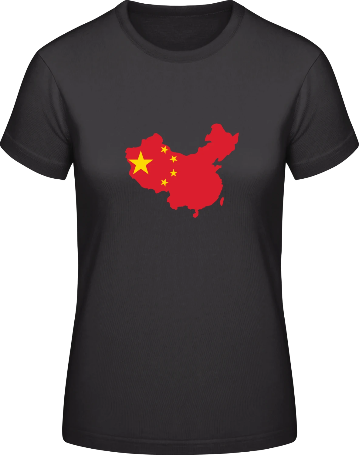 China Map - Black #E190 women T-Shirt - Front