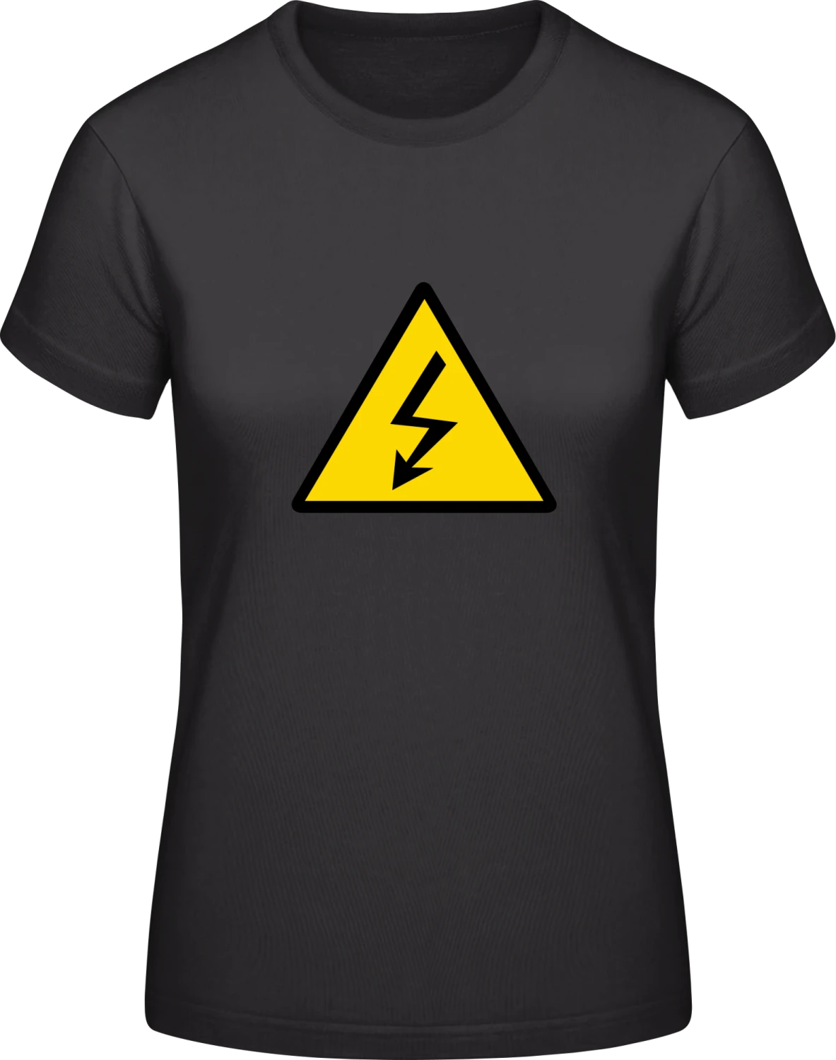 Electricity Warning - Black #E190 women T-Shirt - Front